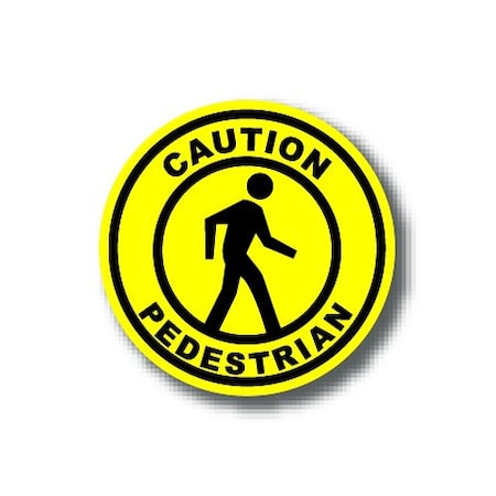 Ergomat 16in CIRCLE SIGNS - Caution Pedestrian DSV-SIGN 256 #1688 -UEN